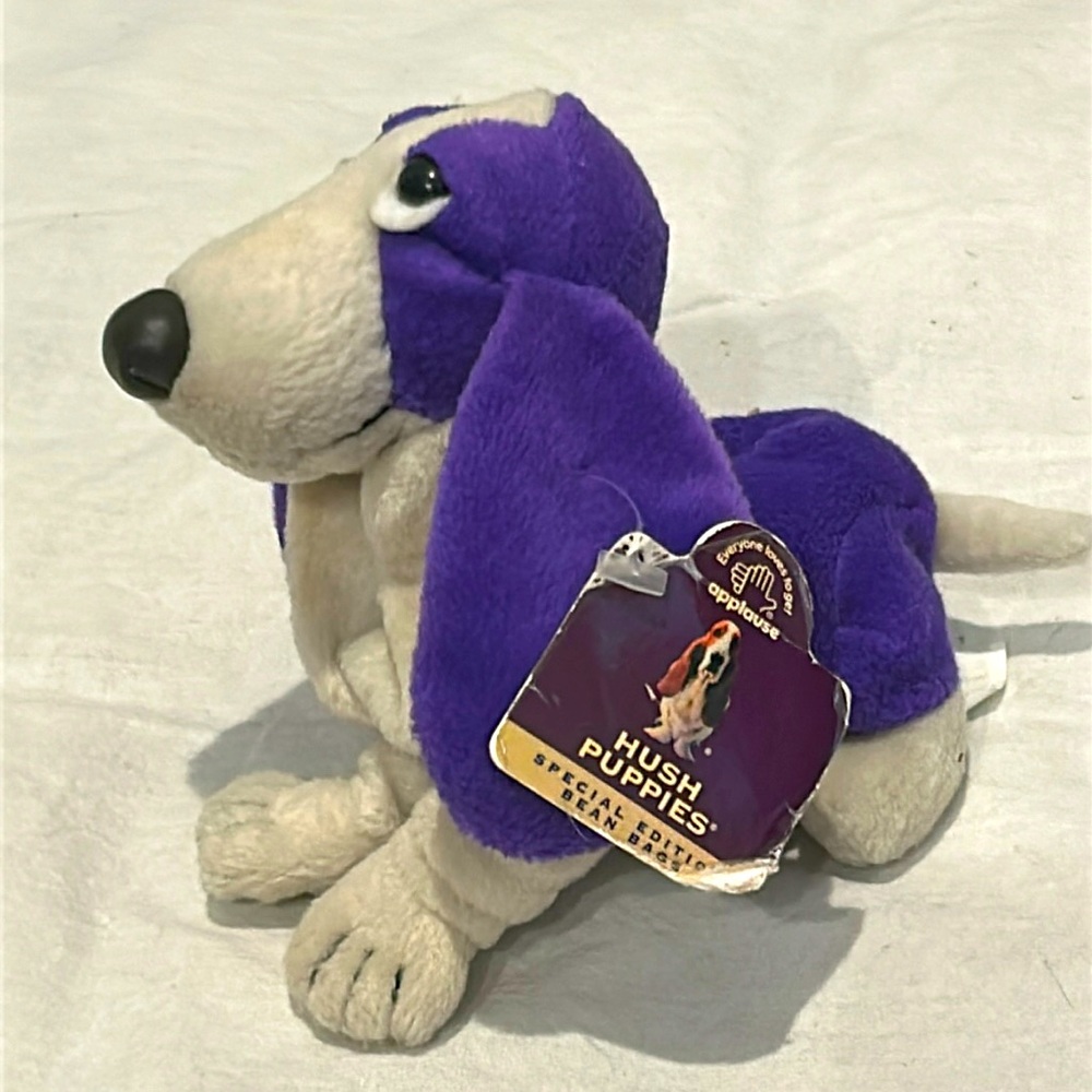 Hush Puppies Special Edition Bean Bags Plush Violet Purple 61285 Basset With Tag